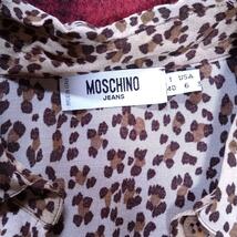 新品 MOSCHINO 豹柄 レオパード サラサラ ブラウス 長袖シャツ Brandnew long sleeve shirt leopard Georgette 40 brown モスキーノ_画像5