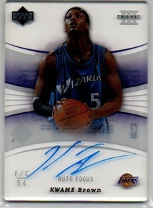 【KWAME BROWN】2005-06 Upper Deck Trilogy Auto Focus B