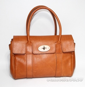 マルベリー ベイズウォーター 26cm レザー ハンドバッグ 茶色 ブラウン 英国製 中古 美品 MULBERRY BAYSWATER