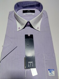 新品 即決 同梱可 パーソンズ　PERSON'S ストライプ ワイシャツ(ボタンダウン) SUPER EASY IRON COOL M(39)サイズ　Cotton25% 4,290円