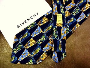 ★良品★3R05715【GIVENCHY】ジバンシィ「鳥 花 植物 柄」ネクタイ