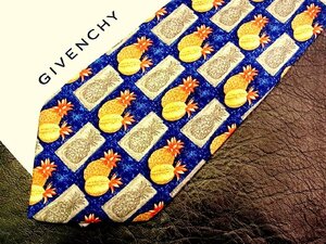 ★良品★3R05707【GIVENCHY】ジバンシィ「パイナップル 果物 柄」ネクタイ