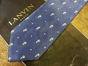 ★良品★3R05433【LANVIN】ランバン「花 植物 スクエアドット 柄」ネクタイ