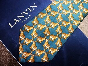 ★良品★3R04702【LANVIN】ランバン「象 ゾウ 動物 柄」ネクタイ