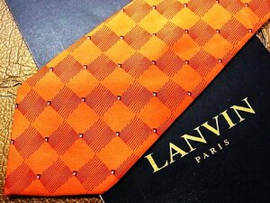 ★良品★3R04315【LANVIN】ランバン「格子 柄」ネクタイ