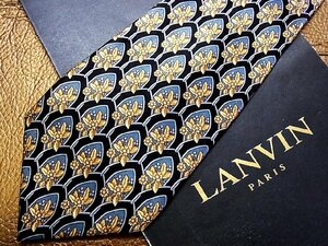 ★良品★3R04335【LANVIN】ランバン「花 植物 柄」ネクタイ