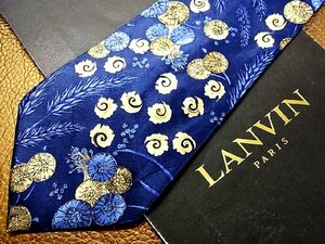 ★良品★3R04349【LANVIN】ランバン「花 植物 柄」ネクタイ