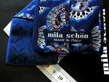 ★良品★3R03804【mila schon】ミラショーン「鉄兜 mロゴ 柄」ネクタイ_画像3