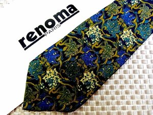 ♪30501C♪良品【花 植物 柄】レノマ【renoma】ネクタイ