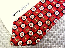 ♪30665C♪良品【馬 乗馬 花 植物 柄】ジバンシィ【GIVENCHY】ネクタイ_画像1