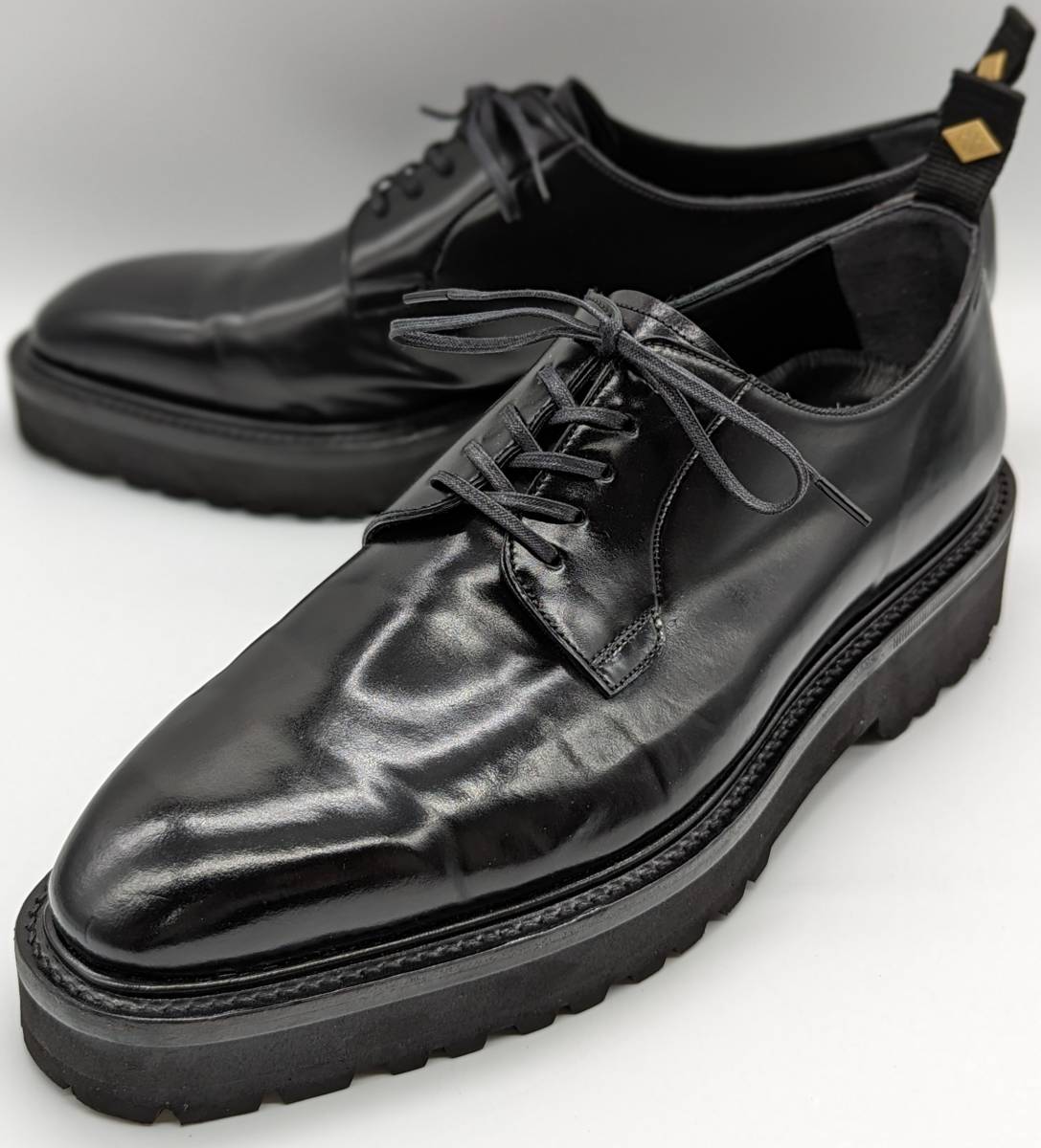 B04243 新品 WH プレーントゥ レザーシューズ 革靴 サイズ:8-