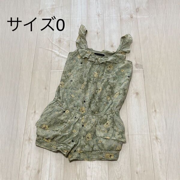 【JILLSTUART】コットン シルク サロペットショートパンツ グリーン プリント ショートパンツ