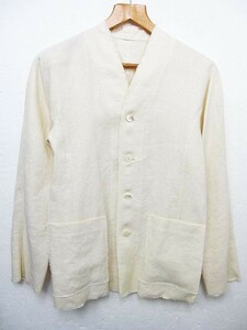 [ ultimate beautiful goods ] Jurgen Lehl flax linen100% jacket cut off ivory white M size spring summer autumn for #L26796SSS24-230501-20