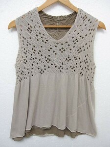 [ beautiful goods ] Jurgen Lehl cotton double gauze no sleeve cut and sewn tunic A line M size beige spring summer autumn for #L26954SSS23-10