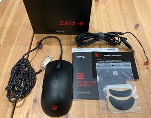 美品 ゲーミングマウス BenQ ZOWIE ZA12-B パラコード換装済 マウスソール交換済