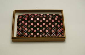 * new goods * unused *.. seal . seal . shop single business card go in No.2502 flower .. pattern black × pink 