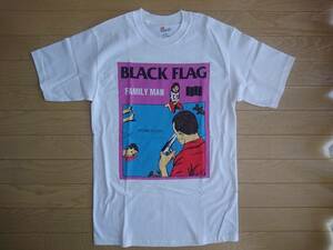未使用★BLACK FLAG Tシャツ FAMILY MAN Sサイズ／ブラックフラッグ SST Hardcore レイモンドペティボン USハードコア パンク バンド 