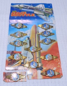 ★レトロ☆ZZZ★珍品「SPACE SHUTTLE スペースシャトル 腕時計 12個セット 40×22cm」当時物 昭和レトロ ビンテージ 現状渡し