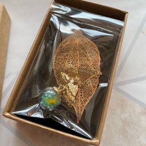 3Dバタフライペンダント 葉っぱ しおり