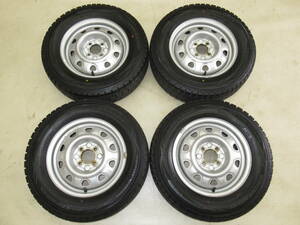 トピー製 単穴スチールホイールM47A 5J-14 off+38.5 pcd100/4H 185/70R14 山有りスタッドレス付き4本セット ノート,カローラフィールダー他