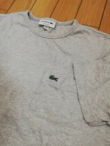 日本製【LACOSTEラコステ】オーセンティック　ポケットTシャツ◆Sサイズ(USサイズ)杢グレー_画像1