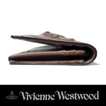 Vivienne Westwood（ヴィヴィアンウエストウッド）かぶせ長財布【３Ｄオーブ】《箱あり》本革 チョコ 濃茶 本物保証_画像5
