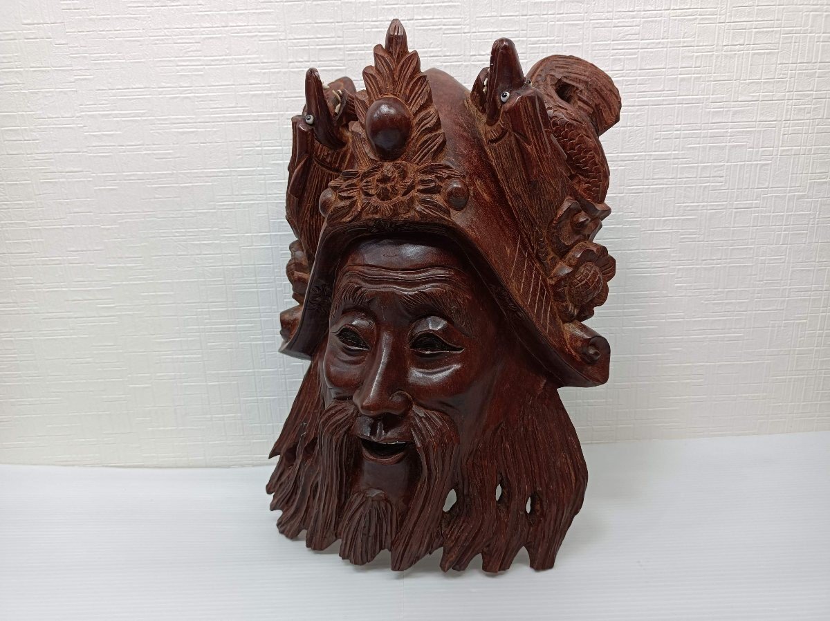 Asian Wood Carving Handmade Masks, Handmade items, interior, miscellaneous goods, ornament, object