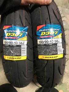 店頭引き取り歓迎 ダンロップ 2本セット　D307 DUNLOP 100/90-10 RUNSCOOT