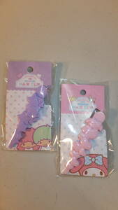 ★My Melody★ Sanrio Little Twin Stars Hair clip マイメロディー＆キキララ ヘアクリップセット NEW FROM JAPAN