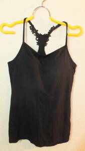 *GU JAPAN*Ladies inner soft shirts GU cup attaching lady's inner shirt size L USED IN JAPAN SIZE LL black camisole 