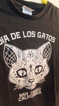 ★SAN DIEGO★LOS GATOS カリフォルニア　サンディエゴ　TシャツサイズXS（子供用YOUTH M）USED FROM JAPAN　猫　死者の日　スカル_画像2