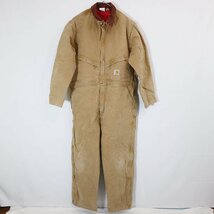 Carhartt カーハート ダック地 オールインワン つなぎ ワークウェア ダック生地 作業着 ブラウン ( メンズ 50 ) 中古 古着 M7731_画像1