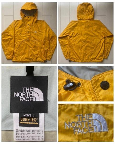 送料無料 90s vintage ビンテージ THE NORTH FACE ノースフェイス TNF gore tex ゴアテックス anorak アノラック パーカー yellow イエロー