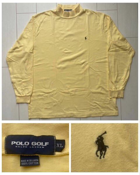 送料無料 90s vintage ビンテージ POLO GOLF ラルフローレン ハイネック タートル ロンT ロング Tシャツ sport rrl rlx country stadium XL