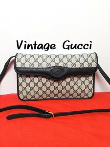 美品 極上！Gucci 2wayショルダーバッグ クラッチバッグ ネイビーGG柄