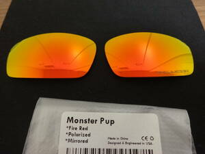 POLARIZED刻印入り！★ Monster Pup モンスターパップ用 カスタム偏光 レンズ RED Color Polarized 新品 オークリー　MONSTERPUP