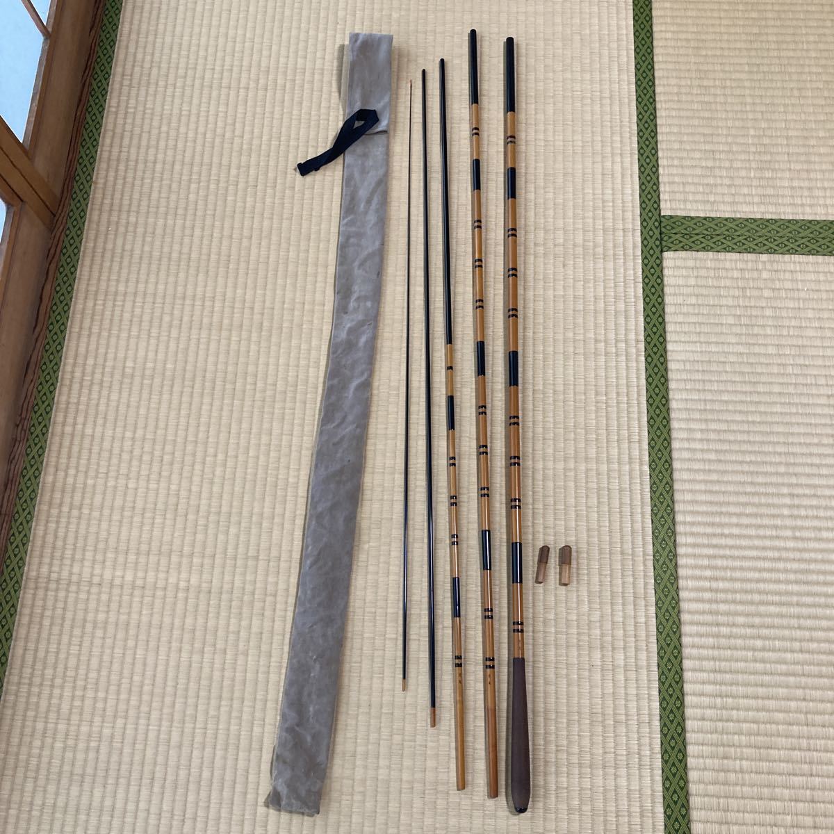 ほぼ未使用美品40年前購入天使平式魚集16.0 16尺ヘラ竿和竿竹竿