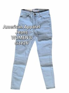 Women's レディース未使用American Apparel jeansアメリカンアパレル collarブリーチsize26