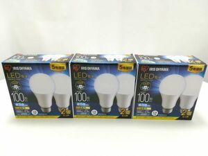 未使用★アイリスオーヤマ LED電球 口金直径26mm 広配光 100W形相当 昼白色 2個パック 密閉器具対応 LDA12N-G-10T62P 3個セット