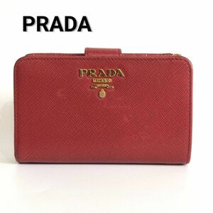 プラダ サフィアーノ 1ML225 PEONIA PRADA　財布　レッド　赤