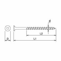 ダイドーハント (DAIDOHANT) 四角穴 コーススレッド (呼び径d) 4.2 x (長さL1) 25mm (ラッパ / 全ネジ ) [鉄/ ユニクロ] (230本入)_画像4