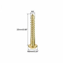 uxcell 木ネジ スロット付きラウンドヘッド 真ちゅう セルフタッピングねじ M3x25 mm 50個_画像2