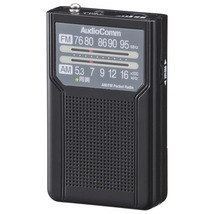 ラジオ AudioComm AM/FMポケットラジオ 電池長持ちタイプ ブラック｜RAD-P136N-K 03-7272 オーム電機_画像7
