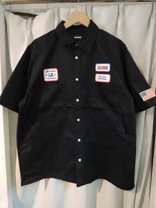 X-LARGE XLARGE エクストララージ LOGO PATCH S/S WORK SHIRT ワークシャツ ブラック Lサイズ 最新商品 送料￥230～ 値下げしました！