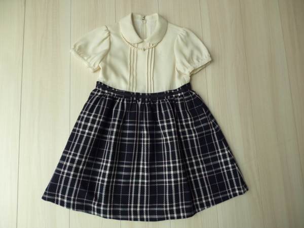 【美品】組曲フォーマルワンピース ネックレス付き★120cm★