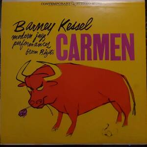 米CONTEMPORARY盤LP 緑金ラベル深溝STEREO！Barney Kessel / Modern Jazz Performances From Bizet's Carmen 1966年 S7563 Andre Previn