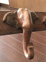 ヴィンテージ 象の木彫り壁掛けフック_画像3