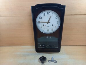 【K】セイコー　SEIKO 30 DAY 日本製　ゼンマイ式　柱時計　昭和レトロ　アンティーク　コレクション　オブジェ