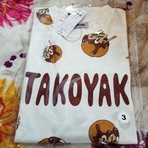 新品 TAKOYAKI Tシャツ 渡辺直美 punyus たこやき 3 総柄 コラボ 大阪限定 タコ焼き たこ焼き プニュズ 半袖