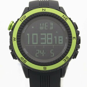 5290/ LAD WEATHER / ラドウェザー アウトドア腕時計 lad004 クォーツ 方位計測 気圧・高度計 温度計 30m防水 ブラック/グリーン